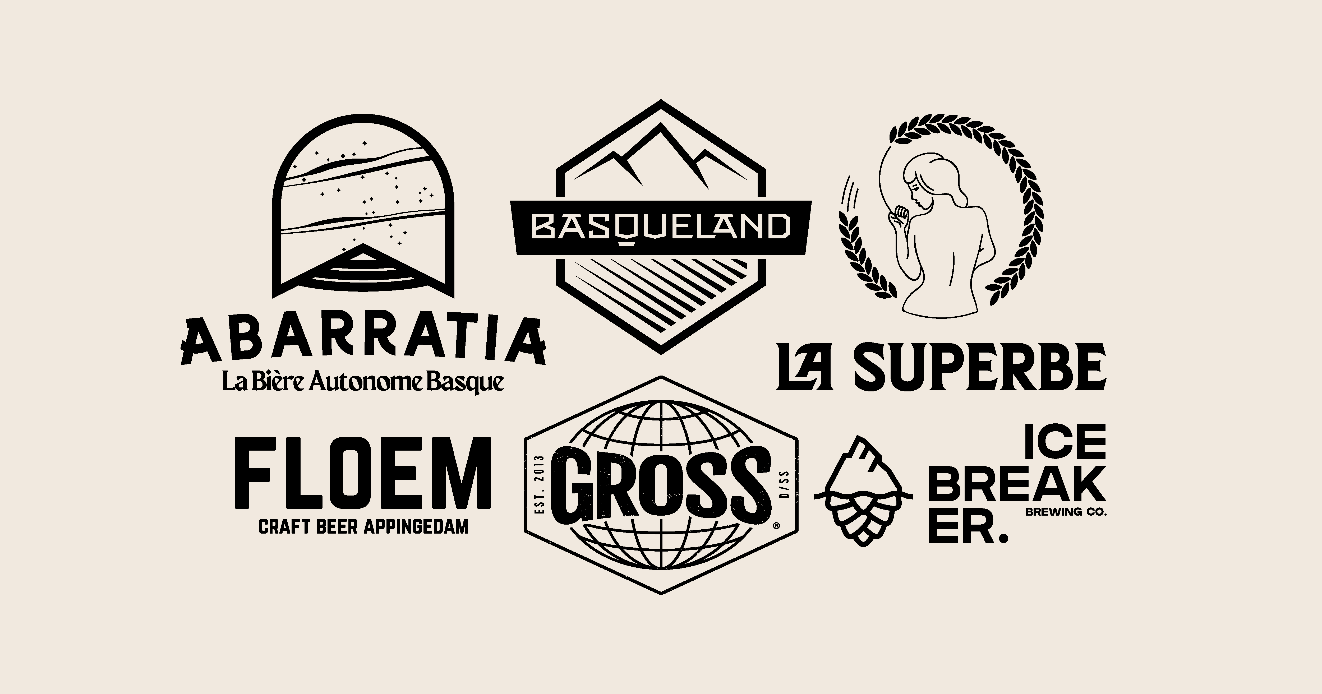 Beer label designs and brochure layout for Basqueland Brewing by Begizuria Design