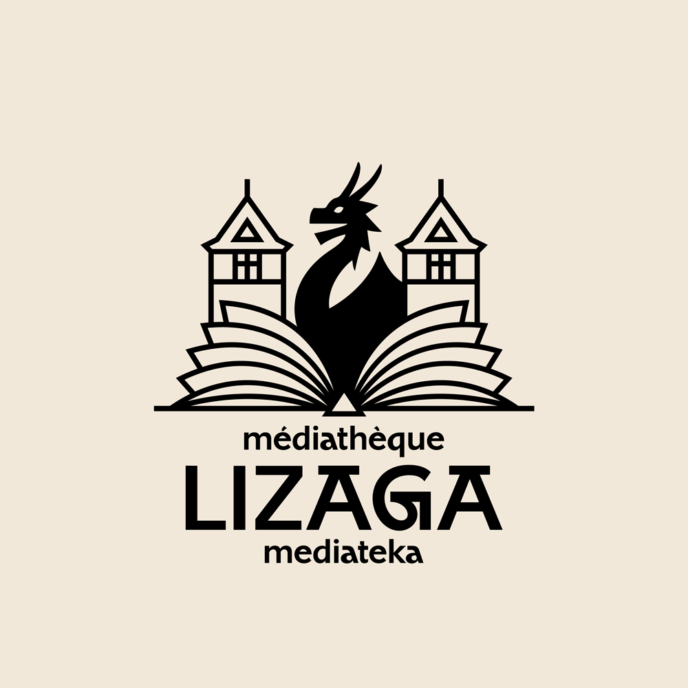 Médiathèque LIZAGA Mediateka Hiriburu Basque Country Logo Design